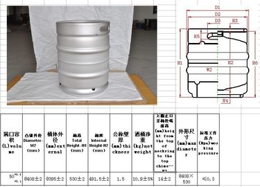 barriles de cerveza vacíos estándar euro 50L con la superficie polaca D*H 408*532m m
